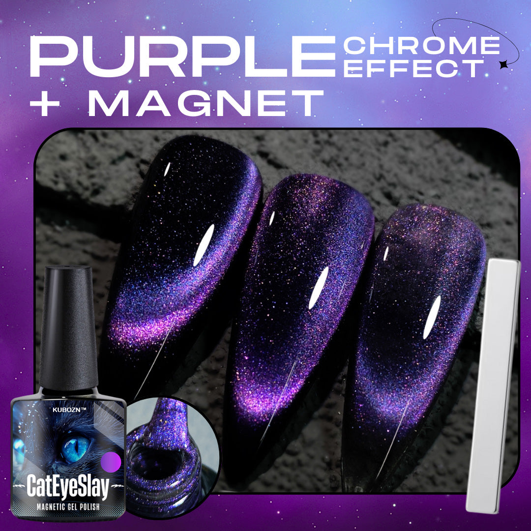 Purple Chrome + Cat Eye Nail Magnet