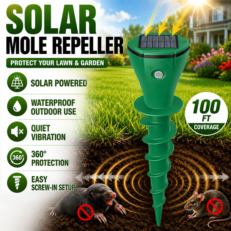 🌸Hot Sale 50% OFF☘️Solar Powered Waterproof Screw Mole Repellent (OFFER)