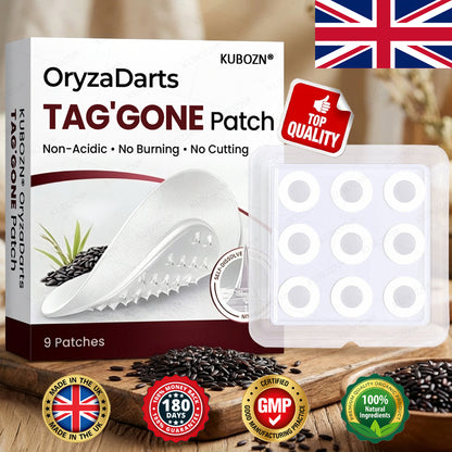 KUBOZN® OryzaDarts TAG’GONE Patch✨Pain-Free Root-Level Removal Powered by Black Rice MicroDarts. 🅱︎