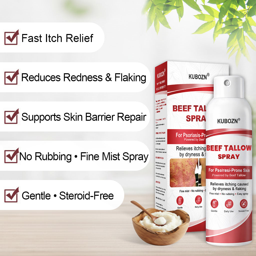 KUBOZN® Beef Tallow Spray — The No-Rub Relief for Psoriasis-Prone Skin✨ (Offer)