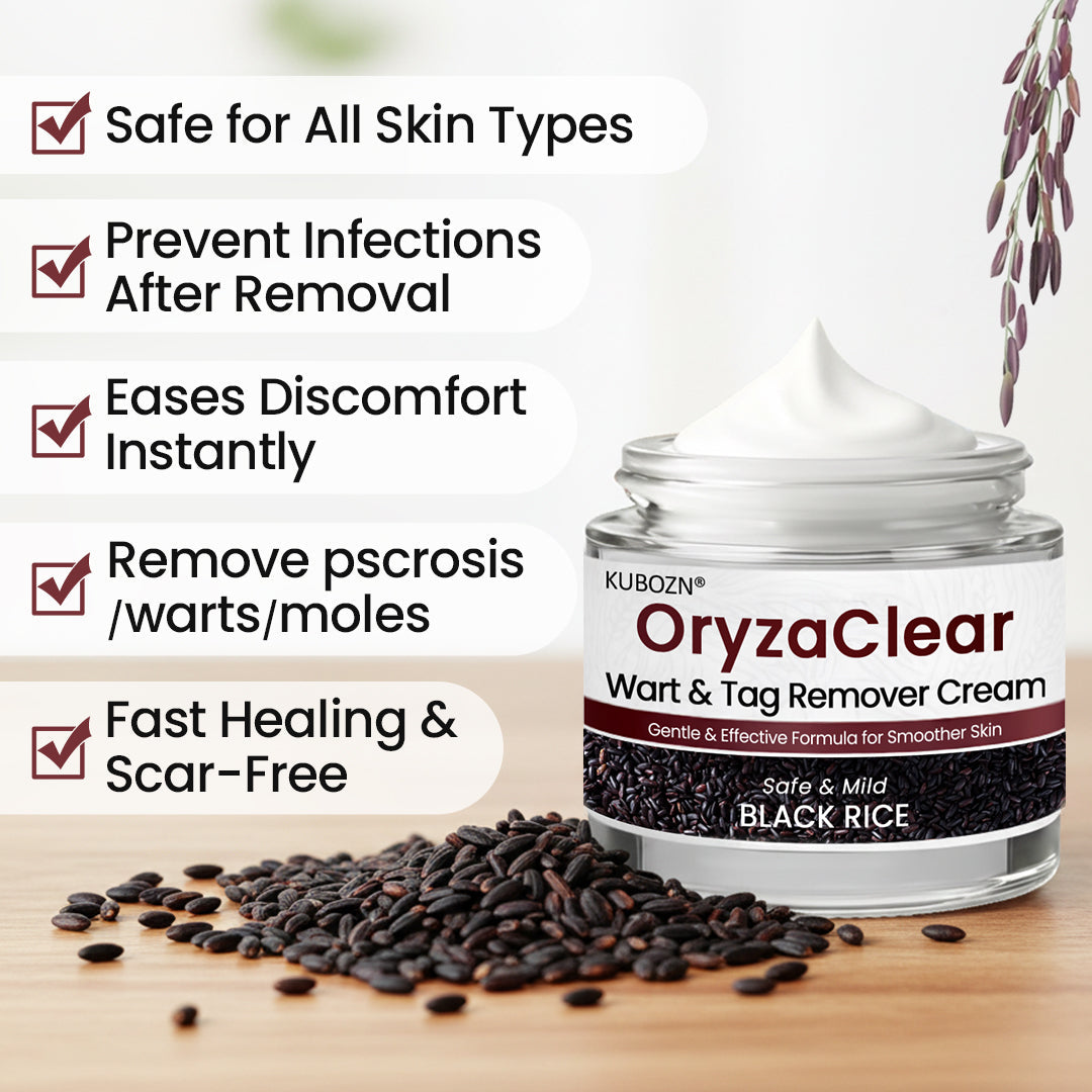 ✨KUBOZN® OryzaClear – Black Rice Softening Cream · Botanical Care for Skin Tags & Uneven Texture 🅱︎