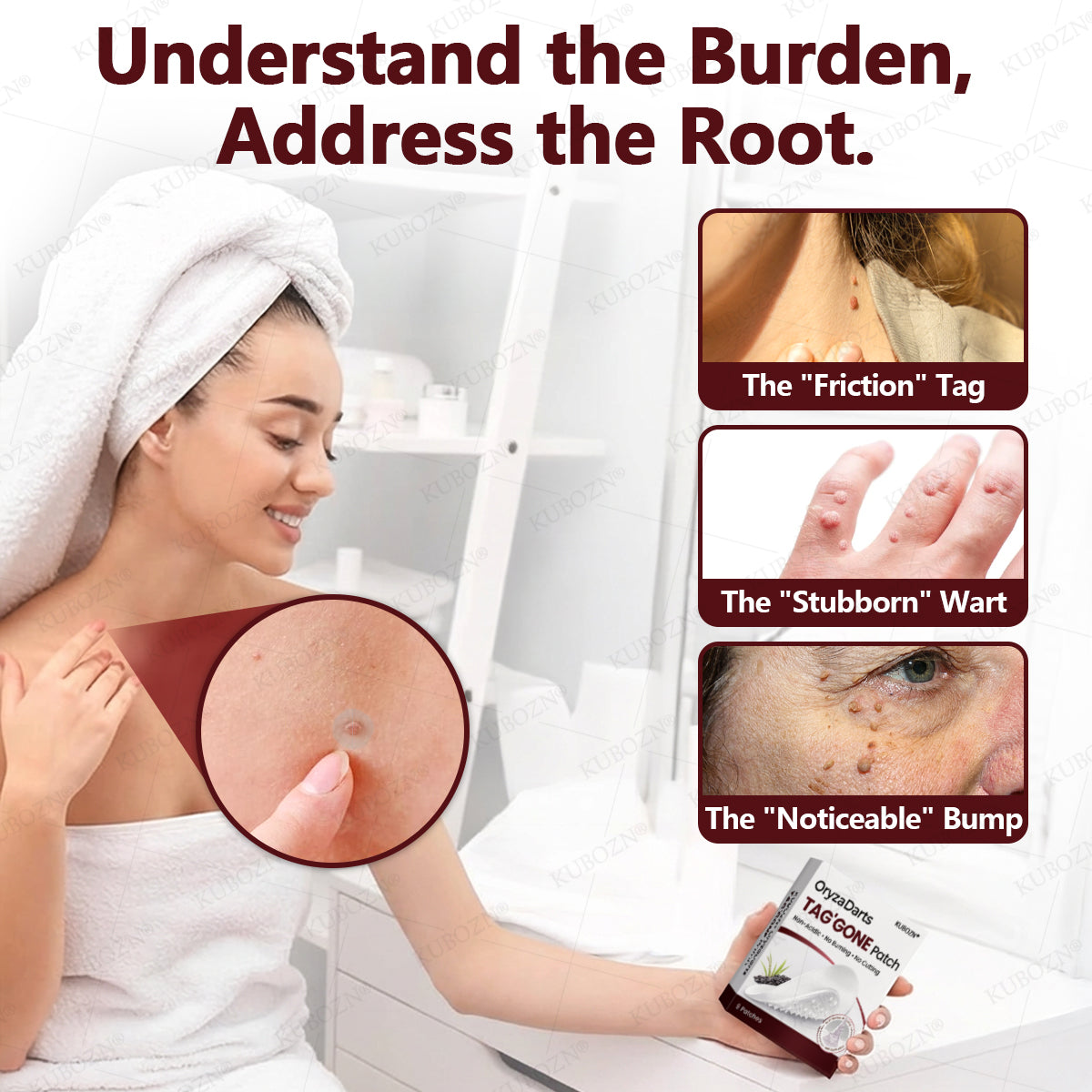 KUBOZN® OryzaDarts TAG’GONE Patch✨Pain-Free Root-Level Removal Powered by Black Rice MicroDarts. 🅱︎
