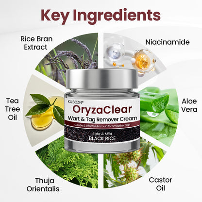✨KUBOZN® OryzaClear – Black Rice Softening Cream · Botanical Care for Skin Tags & Uneven Texture 🅱︎