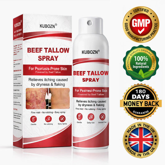 KUBOZN® Beef Tallow Spray — The No-Rub Relief for Psoriasis-Prone Skin✨