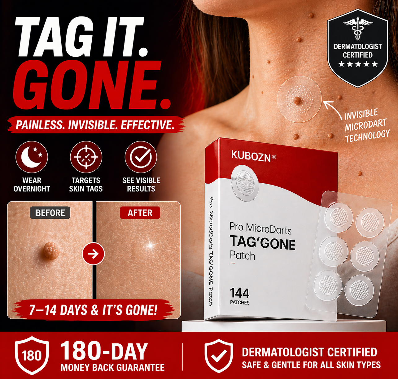 KUBOZN® Pro MicroDarts TAG'Gone Patch