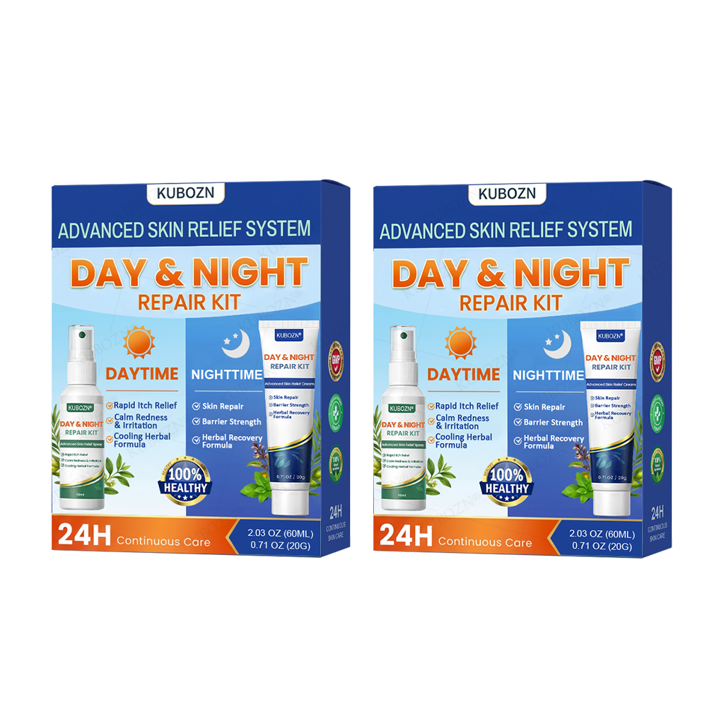 KUBOZN® Psoriasis Day & Night Repair System - 100% Steroid-Free Relief Duo for Plaques, Scaling & Itch (offer)