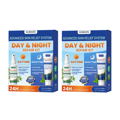 KUBOZN® Psoriasis Day & Night Repair System - 100% Steroid-Free Relief Duo for Plaques, Scaling & Itch (offer)