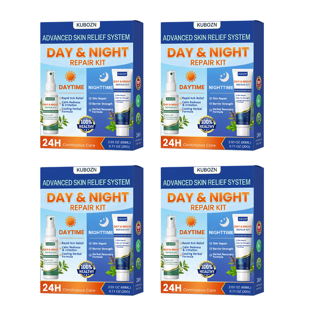 KUBOZN® Psoriasis Day & Night Repair System - 100% Steroid-Free Relief Duo for Plaques, Scaling & Itch (offer)