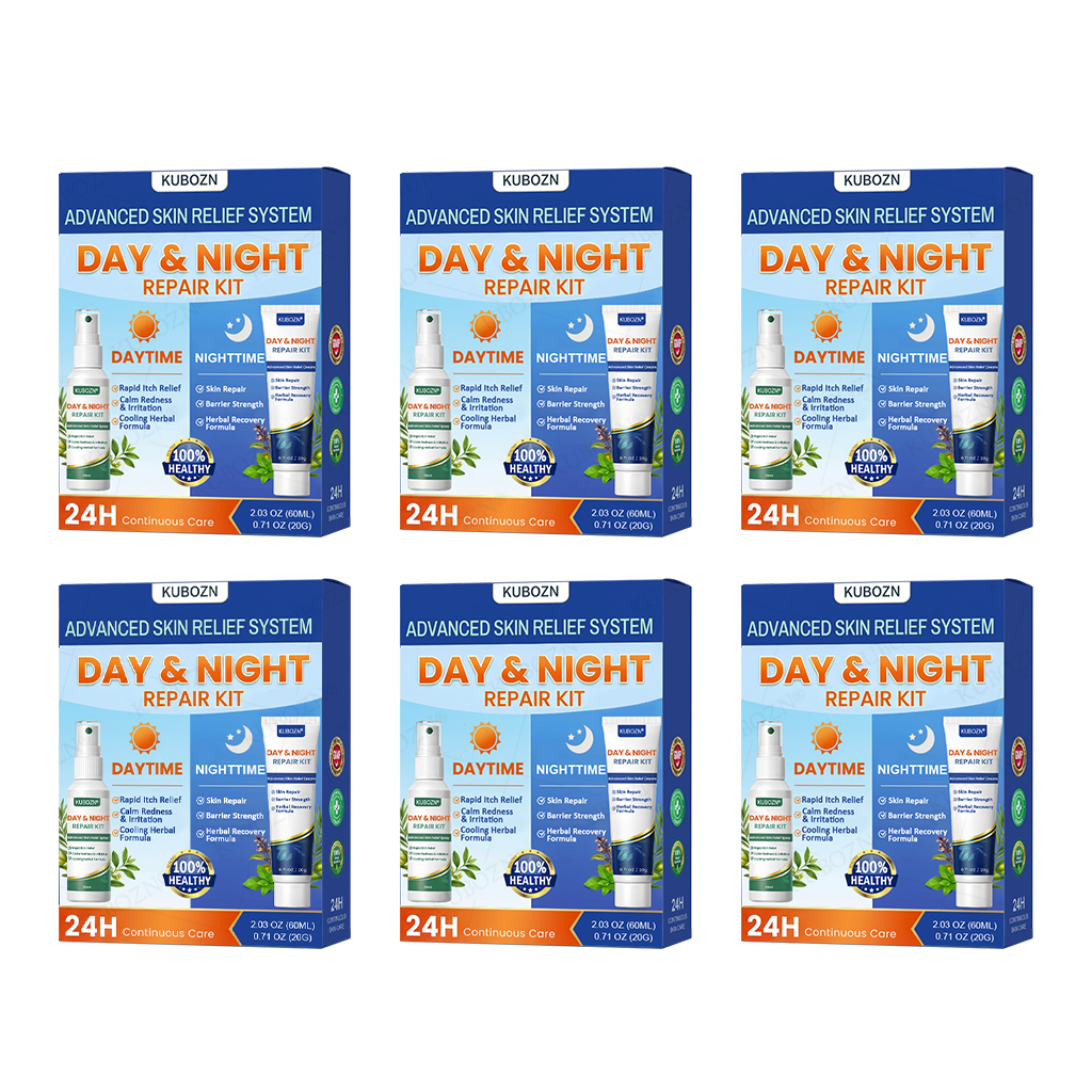 KUBOZN® Eczema Day & Night Repair System - 100% Steroid-Free Relief Duo for Intense Itch, Redness & Broken Skin (offer)