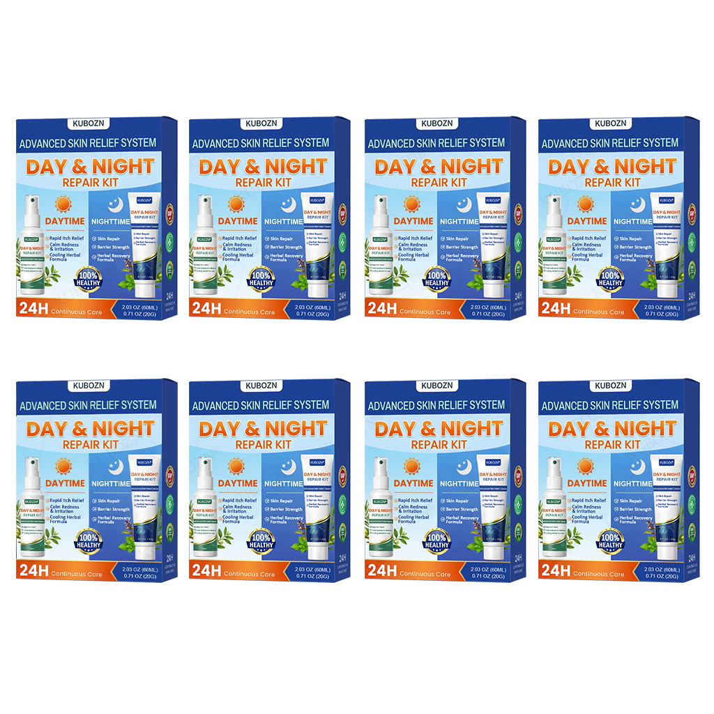 KUBOZN® Eczema Day & Night Repair System - 100% Steroid-Free Relief Duo for Intense Itch, Redness & Broken Skin (offer)