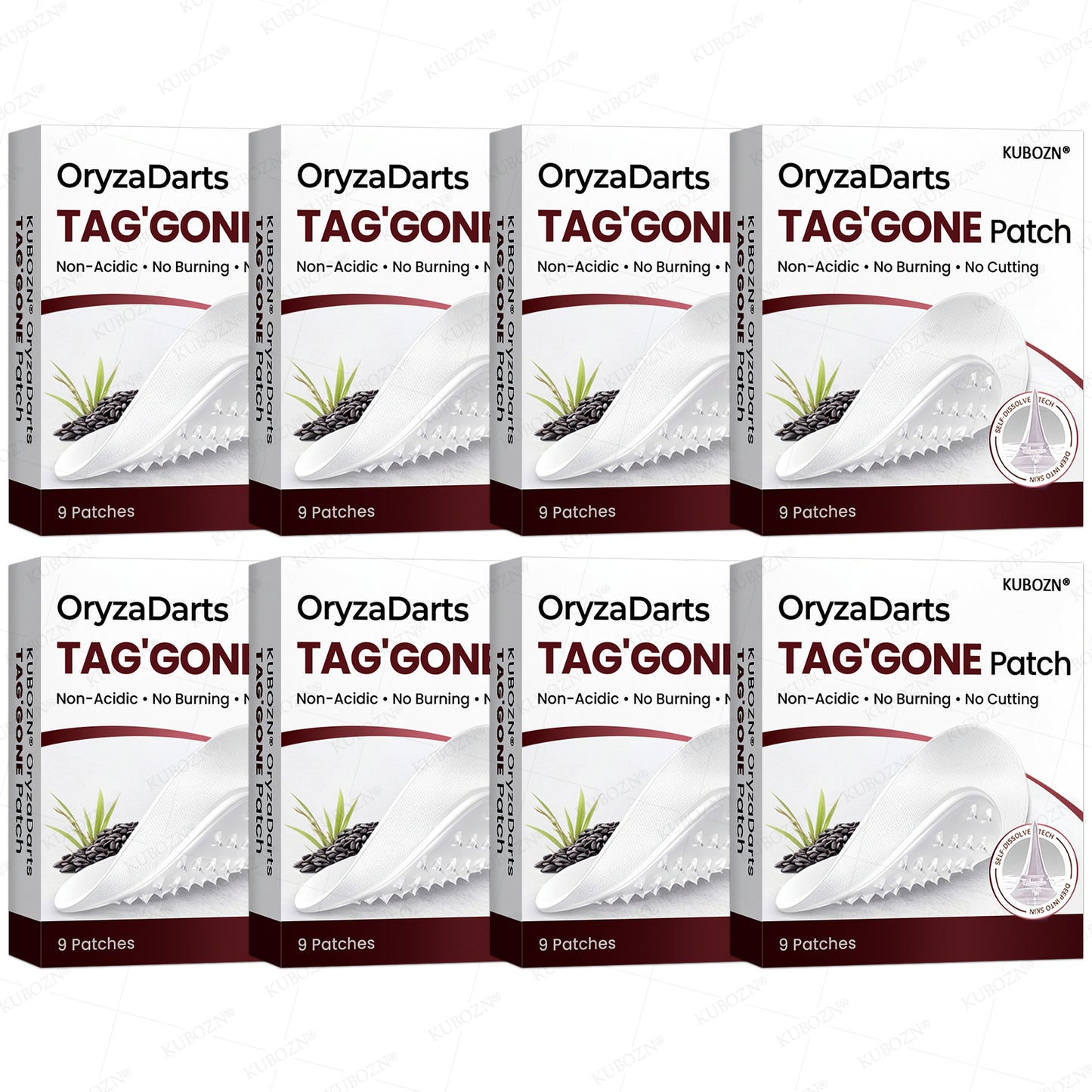 KUBOZN® OryzaDarts TAG’GONE Patch✨Pain-Free Root-Level Removal Powered by Black Rice MicroDarts.